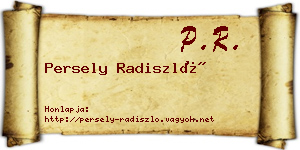 Persely Radiszló névjegykártya
